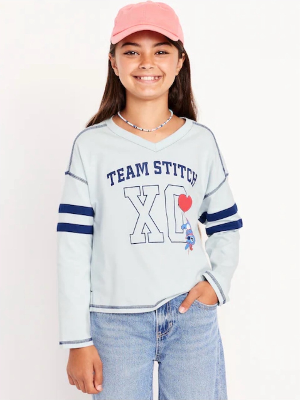 Old Navy Girls Disney© Stitch Long-Sleeve T-Shirt Size XL (14-16)